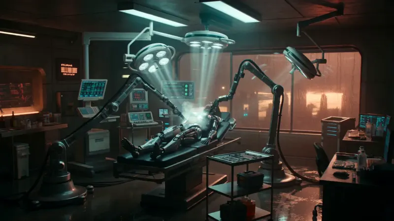 Robot in the rain